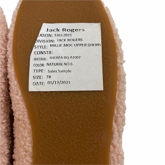 Jack Rogers Blush Pink Millie Sherpa Moccasins SAMPLE - Picture 5 of 6
